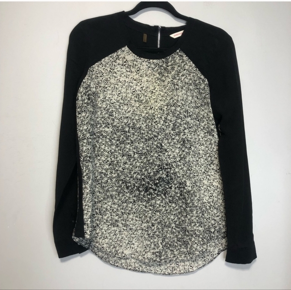 Rebecca Taylor Black and Gray Long Sleeve Top - Picture 3 of 11